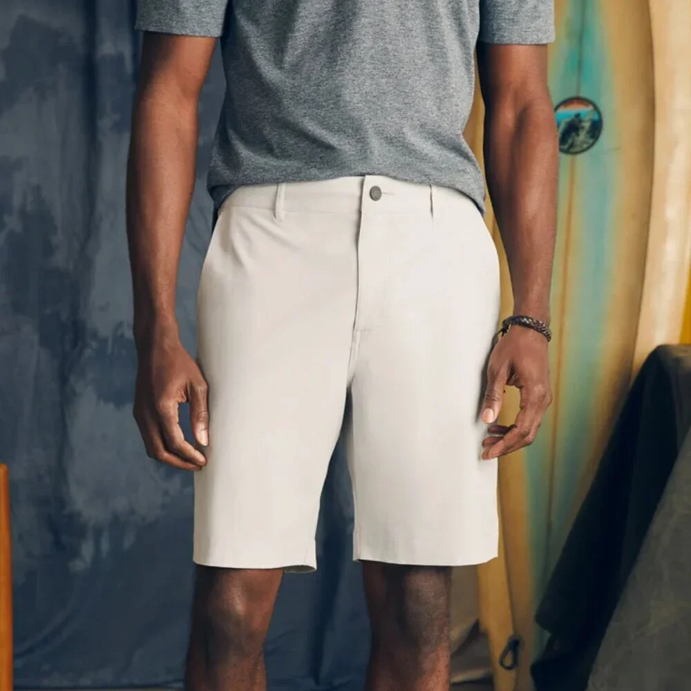 Faherty All Day Bermuda Shorts Mens 38 Stone White Organic Cotton 9